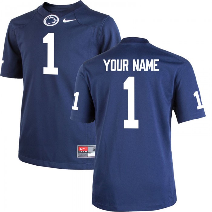 #1 For Men Nittany Lions Navy Custom College Football Jersey