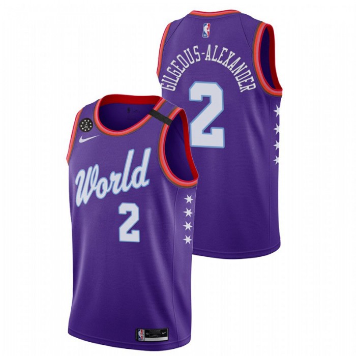 2020 NBA Rising Star Shai Gilgeous-Alexander Jersey Purple For Men