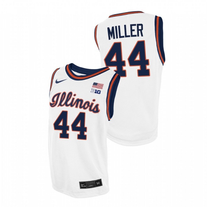 Adam Miller Illinois Fighting Illini 2021 White Throwback College Basketball Jersey