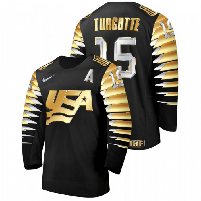 Alex Turcotte USA Team 2021 IIHF World Junior Championship Black Golden Limited Edition Jersey