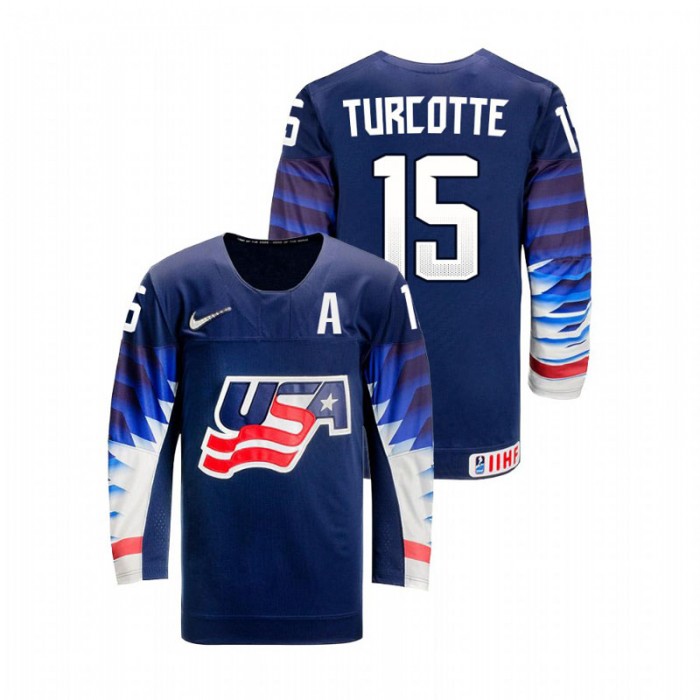 Alex Turcotte USA Team 2021 IIHF World Junior Championship Navy Away Jersey