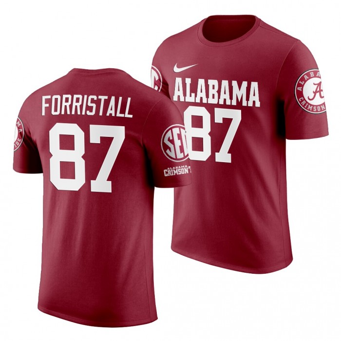 Alabama Crimson Tide Miller Forristall Crimson 2019 Name And Number NCAA Football T-Shirt