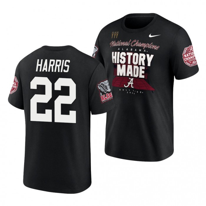 Alabama Crimson Tide Najee Harris Black 2020 National Champions T-Shirt