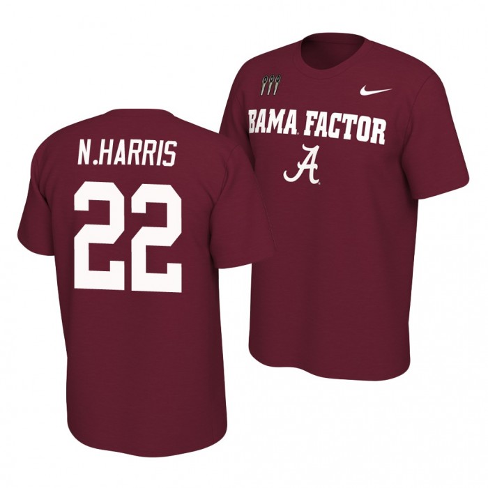 Alabama Crimson Tide Najee Harris Crimson Nike College Football Mantra T-Shirt