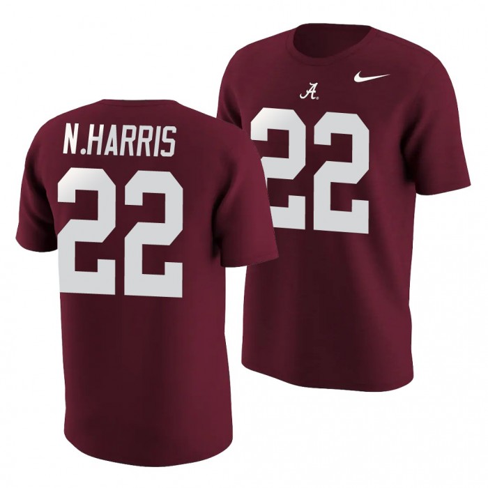 Alabama Crimson Tide Najee Harris Crimson College Football For Men Name & Number T-Shirt