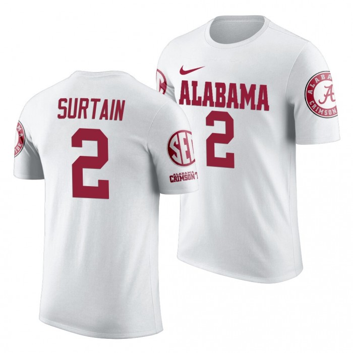Alabama Crimson Tide Patrick Surtain Jr. White 2019 Team Logo NCAA Football T-Shirt