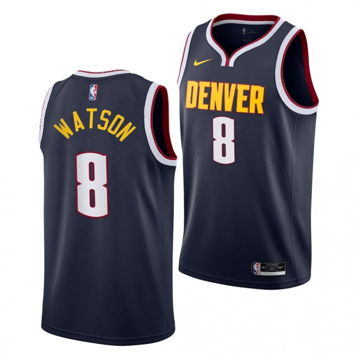 2022 NBA Draft Peyton Watson #8 Nuggets Navy Icon Edition Jersey UCLA