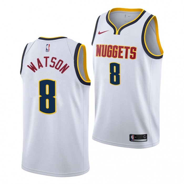 2022 NBA Draft Peyton Watson #8 Nuggets White Association Edition Jersey UCLA