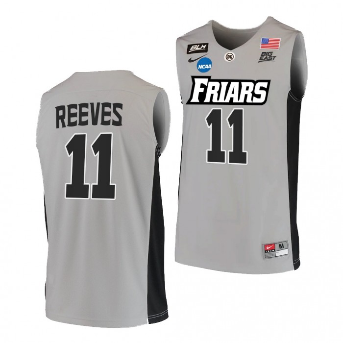 A.J. Reeves Providence Friars 2022 NCAA March Madness Grey BLM Basketball Jersey #11