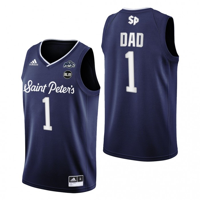 2022 Fathers Day Gift Saint Peter's Peacocks Greatest Dad Jersey Navy