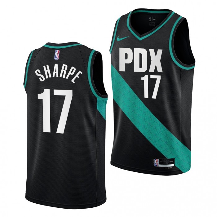 2022 NBA Draft Shaedon Sharpe #17 Blazers Black City Edition Jersey