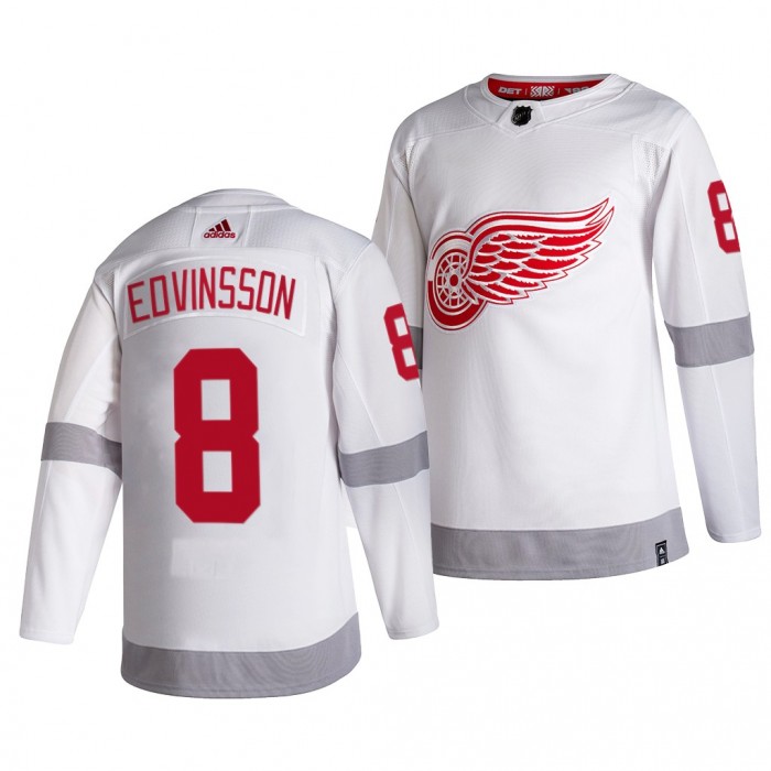 2021 NHL Draft Simon Edvinsson Red Wings Jersey White