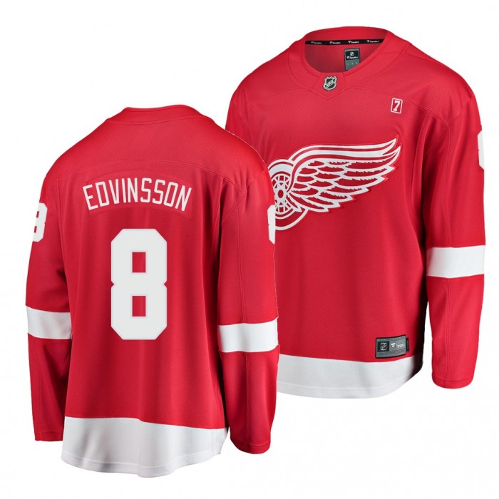 2021 NHL Draft Simon Edvinsson Red Wings Jersey Red