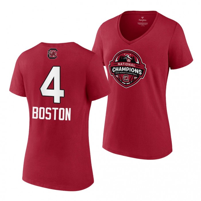 Aliyah Boston South Carolina Gamecocks 2022 NCAA Women's Basketball National Champions Garnet Buzzer Off Logo T-Shirt Women