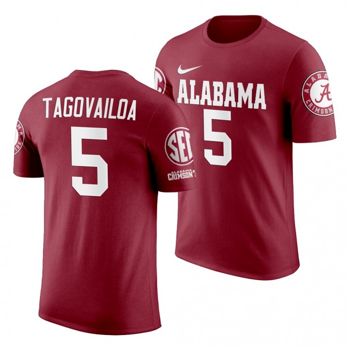 Alabama Crimson Tide Taulia Tagovailoa Crimson 2019 Name And Number NCAA Football T-Shirt