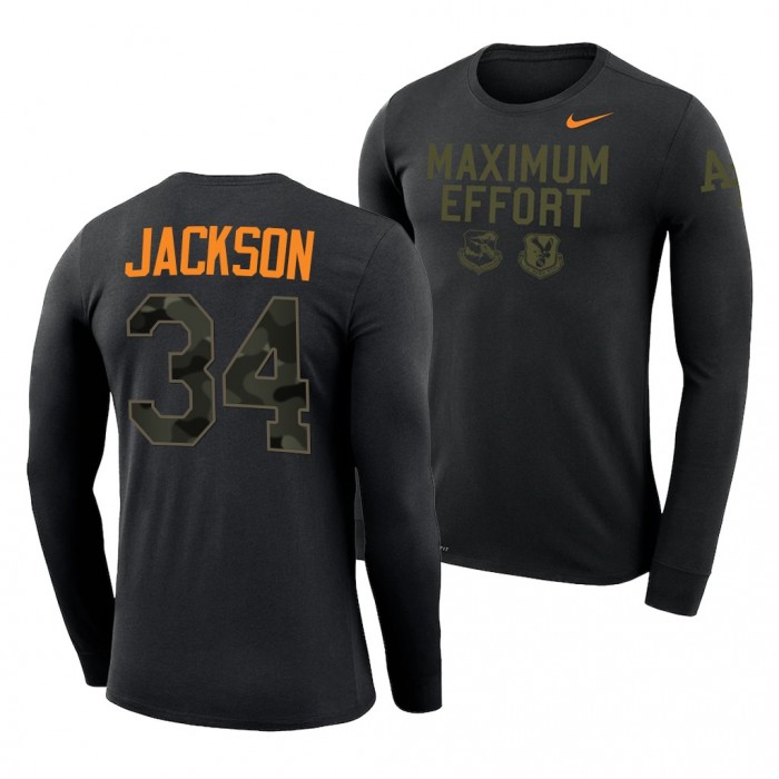 Air Force Falcons Timothy Jackson Sept.11 Attacks 34 Black Long Sleeve T-Shirt