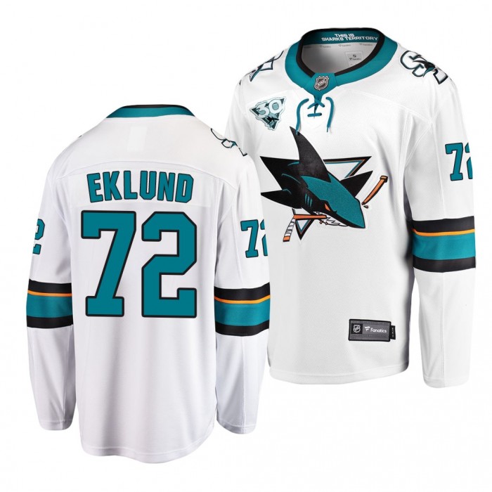 2021 NHL Draft William Eklund Sharks Jersey White