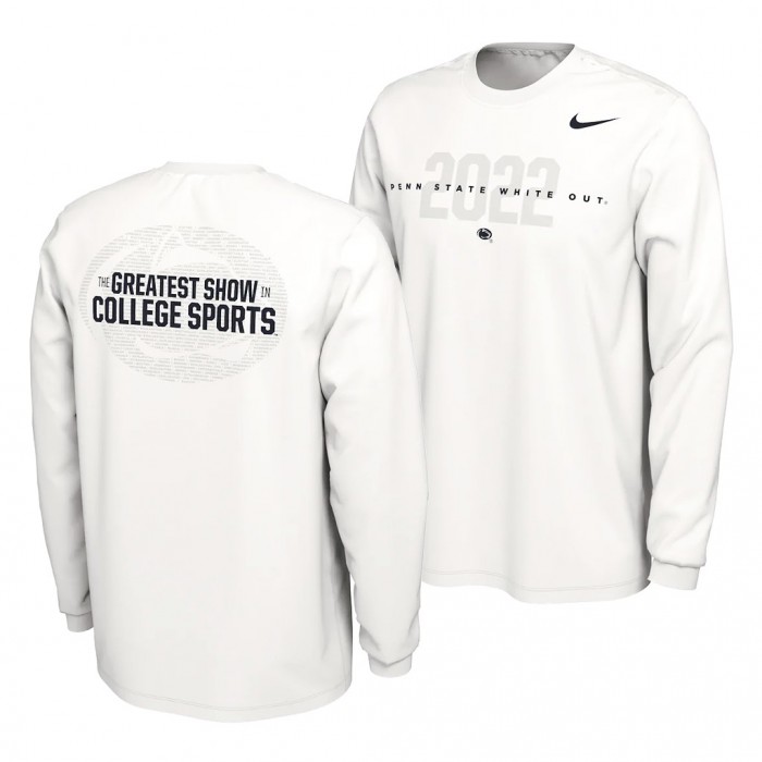 Penn State Nittany Lions 2022 White Out Student Long Sleeve T-Shirt White Men