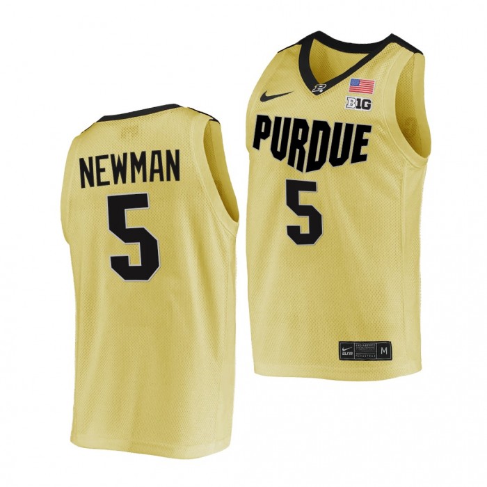 Purdue Boilermakers Brandon Newman #5 Gold Top Overall Seed Jersey 2021-22 College Basketball