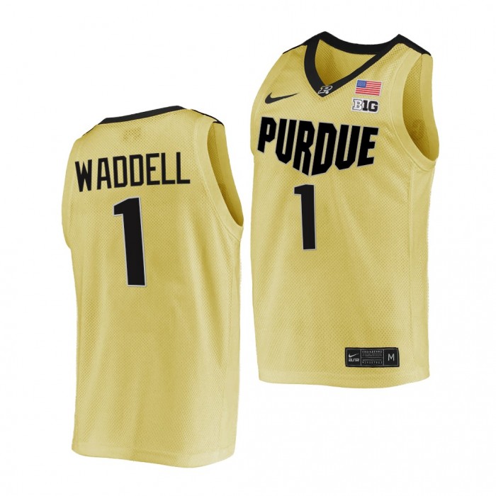 Purdue Boilermakers Brian Waddell #1 Gold Top Overall Seed Jersey 2021-22 College Basketball