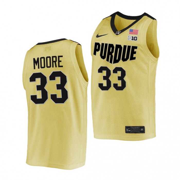 Purdue Boilermakers E'Twaun Moore #33 Gold NBA Alumni Jersey College Basketball