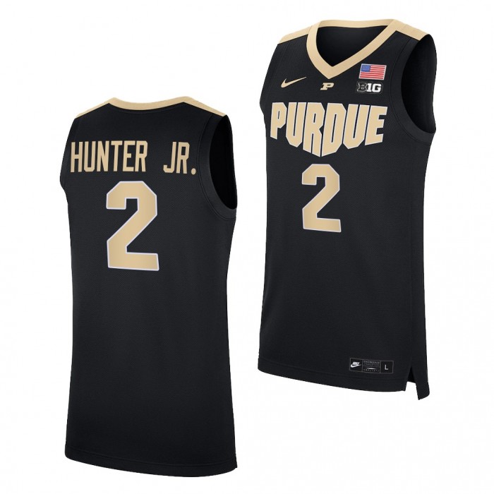 Eric Hunter Jr. Jersey Purdue Boilermakers 2021-22 College Basketball Replica Jersey-Black