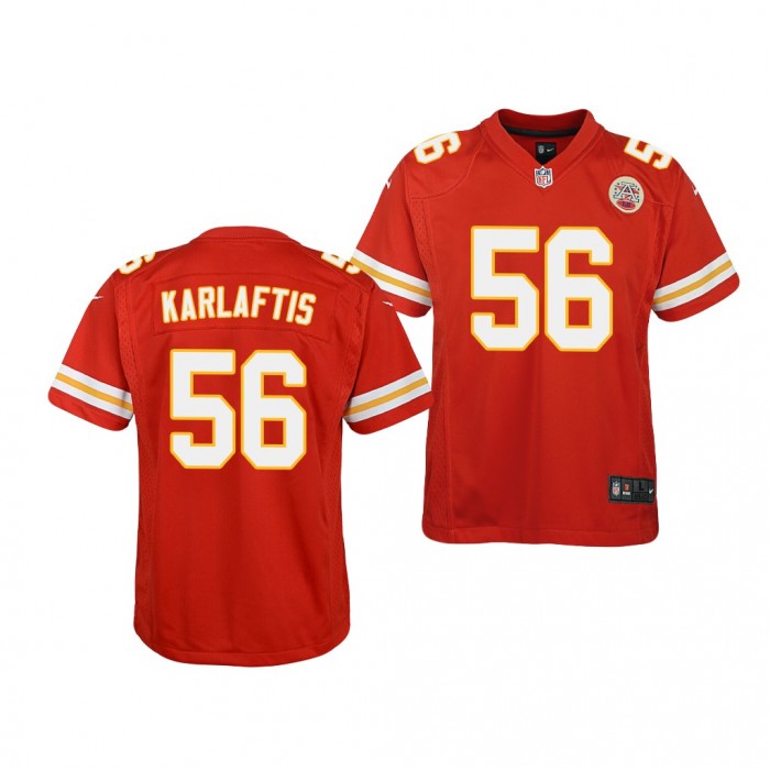 George Karlaftis #56 Kansas City Chiefs 2022 NFL Draft Red Youth Game Jersey Purdue Boilermakers