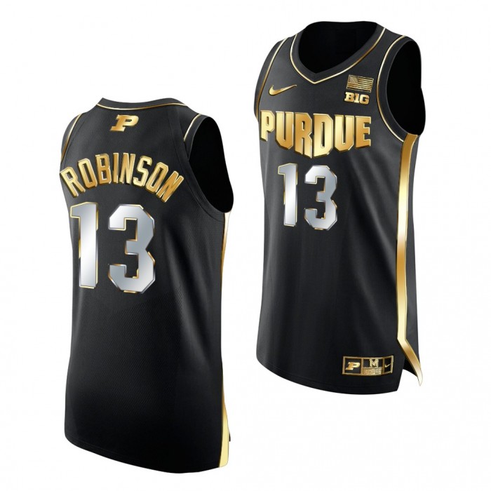 Glenn Robinson Purdue Boilermakers Black Jersey Golden Edition Authentic Basketball Shirt