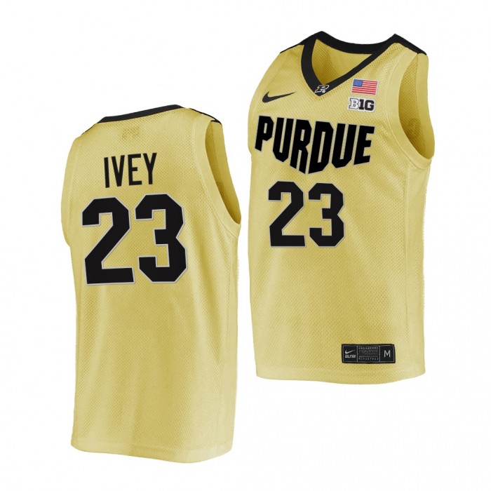 Purdue Boilermakers Jaden Ivey #23 Gold Top Overall Seed Jersey 2021-22 College Basketball