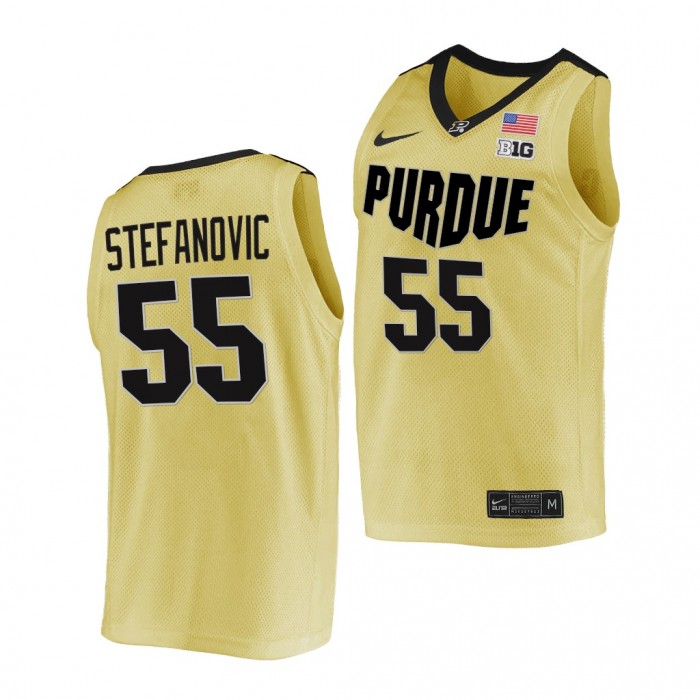 Purdue Boilermakers Sasha Stefanovic #55 Gold Top Overall Seed Jersey 2021-22 College Basketball
