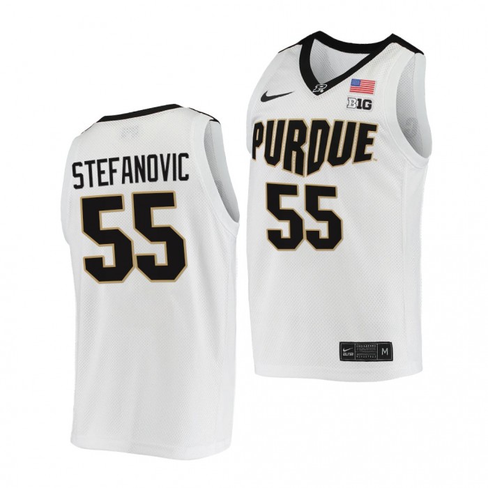 Sasha Stefanovic Jersey Purdue Boilermakers 2021-22 College Basketball Replica Jersey-White