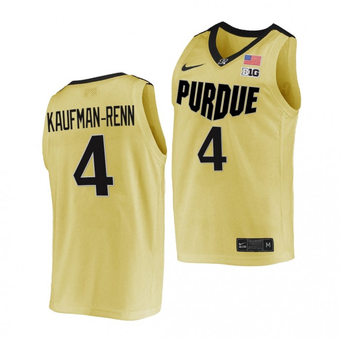 Purdue Boilermakers Trey Kaufman-Renn #4 Gold Top Overall Seed Jersey 2021-22 College Basketball
