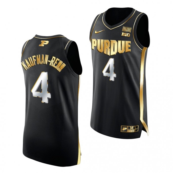Trey Kaufman-Renn Purdue Boilermakers Black Jersey 2021-22 Golden Edition Authentic Basketball Shirt