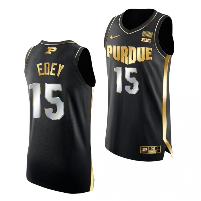 Zach Edey Purdue Boilermakers Black Jersey 2021-22 Golden Edition Authentic Basketball Shirt