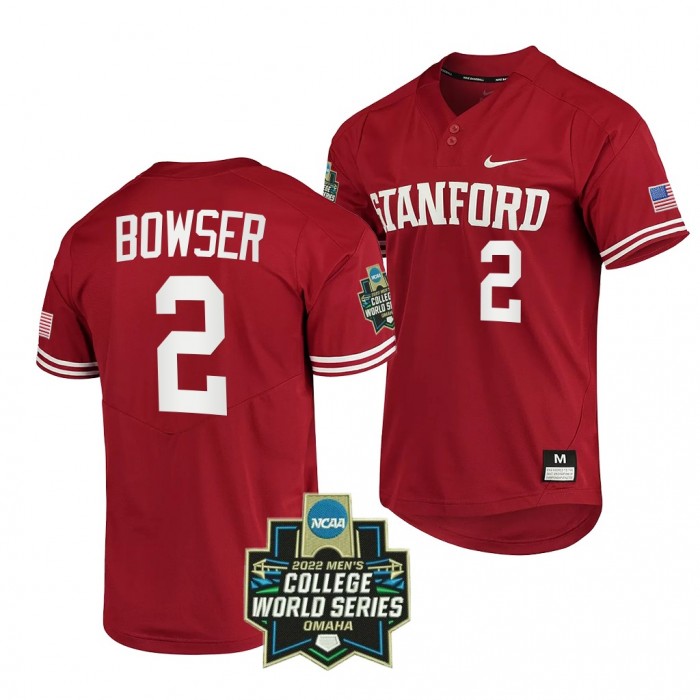 Drew Bowser Stanford Cardinal #2 Cardinal 2022 College World Series Baseball Jersey