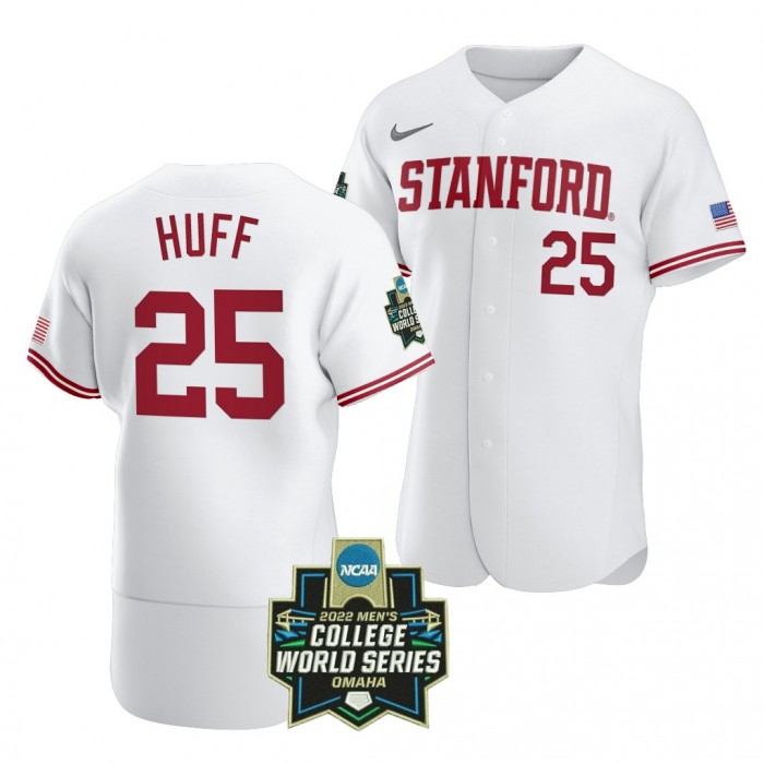 2022 College World Series Stanford Cardinal Kody Huff #25 White Authentic Jersey Men