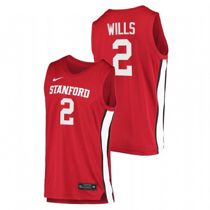 Stanford Cardinal College Basketball Bryce Wills Jersey Red Men