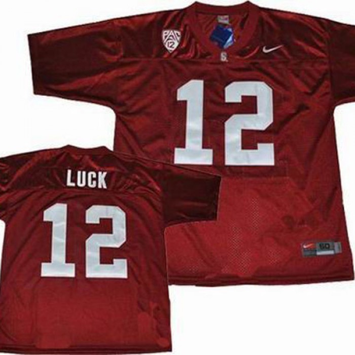 Stanford Cardinal #12 Andrew Luck Red Football For Men Jersey