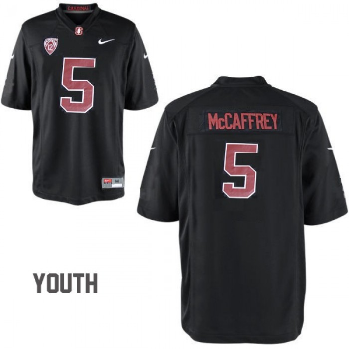 Stanford Cardinal #5 Christian McCaffrey Black Football Youth Jersey