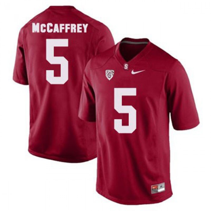 Stanford Cardinal #5 Christian McCaffrey Red Football For Men Jersey