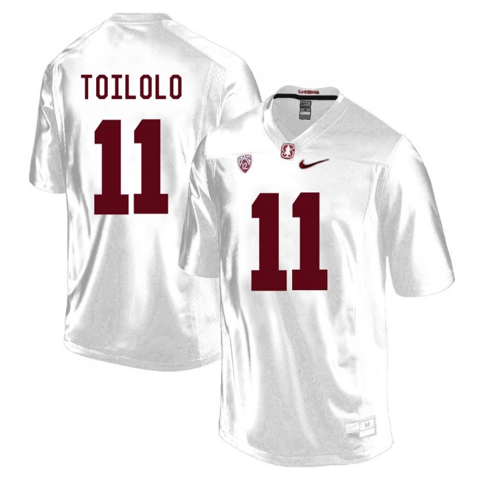 Stanford Cardinal Levine Toilolo White College Football Jersey