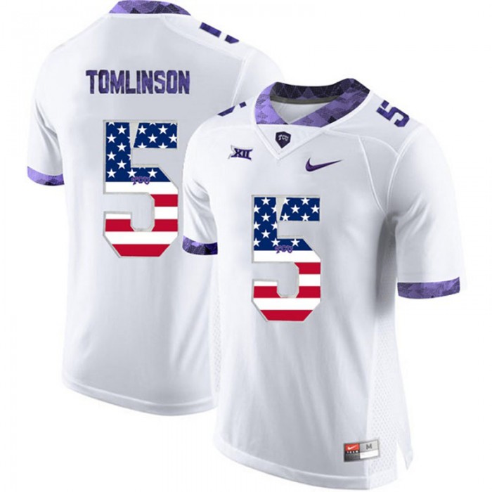 2017 US Flag Fashion Male TCU Horned Frogs LaDainian Tomlinson White College Football Limited Jersey