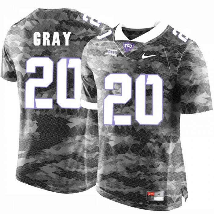 Male Deante Gray TCU Horned Frogs Grey College Football New Season Game Jersey