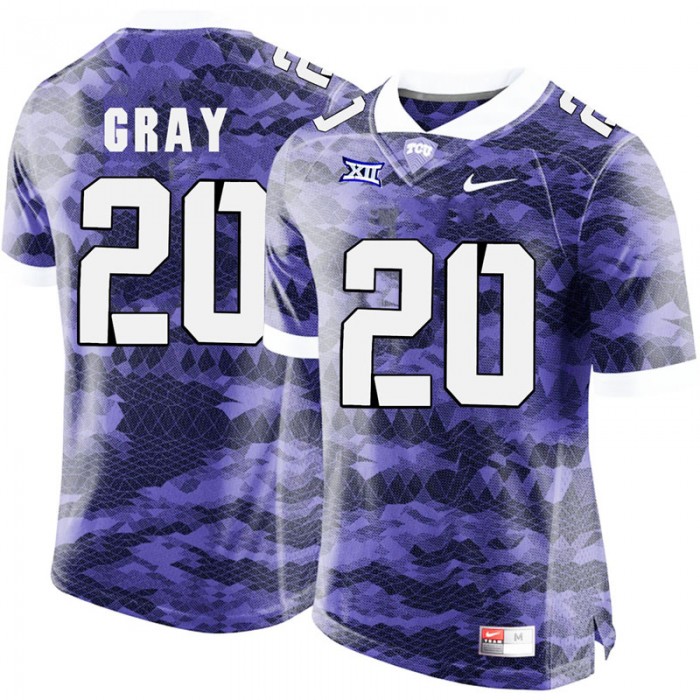 Male Deante Gray TCU Horned Frogs Purple College Football New Season Game Jersey