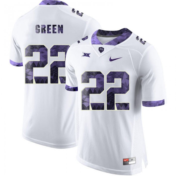 Male Aaron Green TCU Horned Frogs White College Football New Season Game Jersey