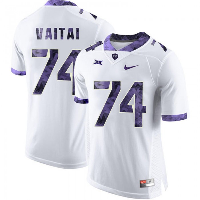 Male Halapoulivaati Vaitai TCU Horned Frogs White College Football New Season Game Jersey