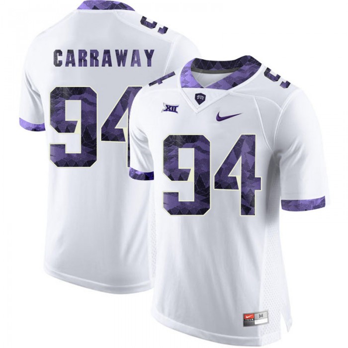 Male Josh Carraway TCU Horned Frogs White College Football New Season Game Jersey