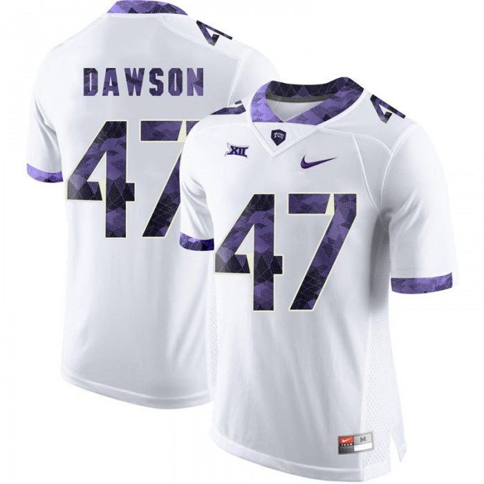 Male P.J. Dawson TCU Horned Frogs White College Football New Season Game Jersey