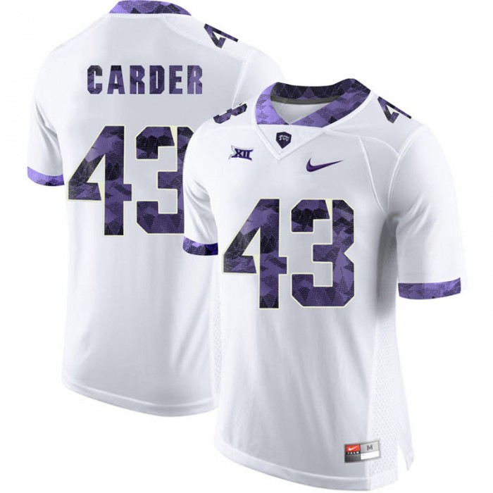 Male Tank Carder TCU Horned Frogs White College Football New Season Game Jersey