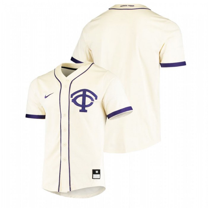 TCU Horned Frogs Custom College Baseball Vapor Untouchable Elite Cream Men Jersey